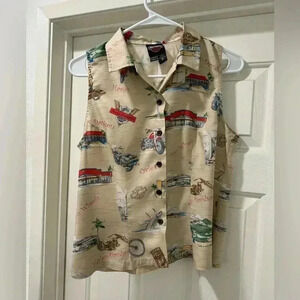 Vintage Tori Richard LTD , Hawaii Harley Davidson women’s sleeveless shirt